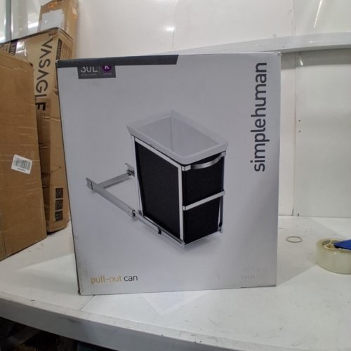 SIMPLEHUMAN PLASTIC PULL-OUT TRASH CAN-30L - BLACK/SILVER image 3