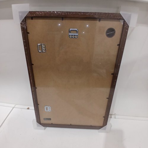 AMERICAN FLAT COMPOSITE WOOD PICUTRE FRAME WITH SHATTER RESISTANT GLASS - 12" X 18"- MAHAGANY / DARK BROWN image 3