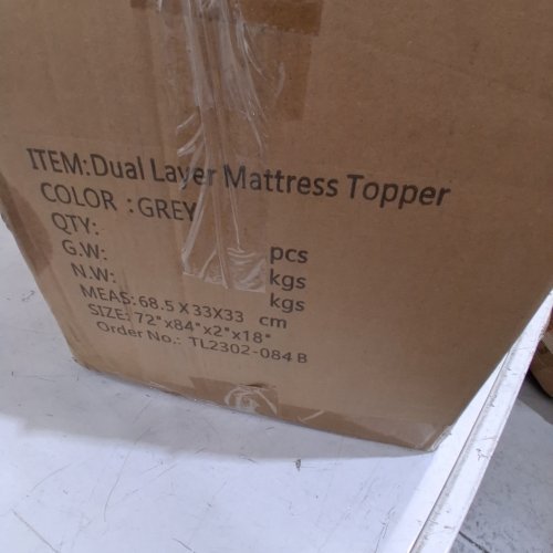 ELEMUSE DUAL LAYER PILLOW TOP MEMORY FOAM MATTRESS TOPPER - TWIN - GREY image 2
