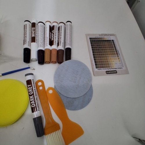 REHOUPTY WOOD FURNITURE AND LAMINATE FLOOR REPAIR KIT WITH WOOD PUTTY, FILLER, MARKERS, AND BEESWAX (MODEL: REXBG002) image 5
