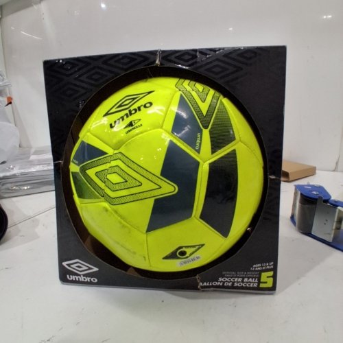 UMBRO SOCCER BALL - SIZE 4 - NEON YELLOW / BLACK image 2