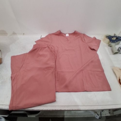 2PC NURSING UNIFORMS SCRUBS - MEDIUM - PINK image 3