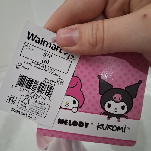GIRL'S SANRIO KUROMI MY MELODY SHORT SLEEVE T-SHIRT - SMALL (6) - PINK image 3