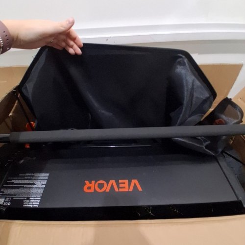 PUSH LAWN SWEEPER WITH HOPPER BAG, ADJUSTABLE BRUSH HEIGHT & SPINNING BRUSHES, HEAVY DUTY YARD SWEEPER WITH RUBBER WHEELS- 26 IN LEAF & GRASS COLLECTOR WITH 7 CU. FT. - ORANGE/BLACK-(MODEL: S19-002A) image 3