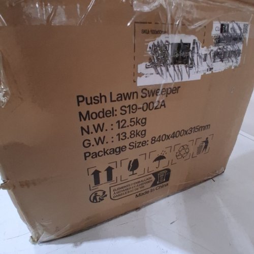 PUSH LAWN SWEEPER WITH HOPPER BAG, ADJUSTABLE BRUSH HEIGHT & SPINNING BRUSHES, HEAVY DUTY YARD SWEEPER WITH RUBBER WHEELS- 26 IN LEAF & GRASS COLLECTOR WITH 7 CU. FT. - ORANGE/BLACK-(MODEL: S19-002A) image 5