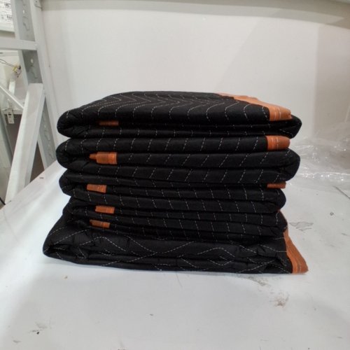 6PK AMAZON BASICS MOVING BLANKETS - 72" X 40" - BLACK/ORANGE image 2