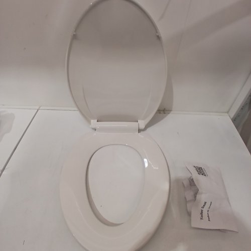 GARVEE ELONGATED SOFT CLOSE EASY CLEAN PLASTIC TOILET SEAT - 19" - WHITE (MODEL: PHO_11GXK800) image 3