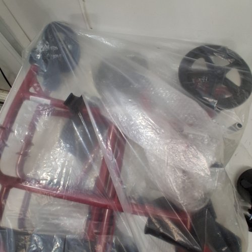 MEDLINE ULTRALIGHT TRANSPORT WHEELCHAIR - 300LB CAP - BLACK/RED (MODEL: MDS808200F3R) image 3