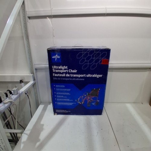 MEDLINE ULTRALIGHT TRANSPORT WHEELCHAIR - 300LB CAP - BLACK/RED (MODEL: MDS808200F3R) image 4
