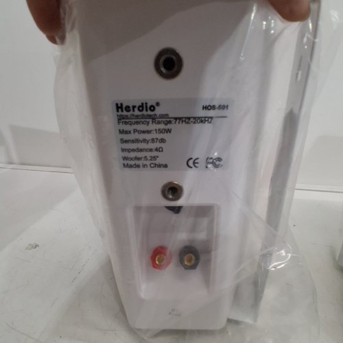2PK HERDIO WEATHER PROOF INDOOR/OUTDOOR BLUETOOTH SPEAKERS - 5.25" 300W - WHITE (MODEL: HOS-501) image 3