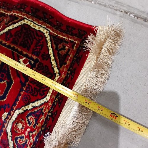 ORIENTAL PATTERN AREA RUG RUNNER - APPROX. 22" X 48" - RED/CREAM image 3