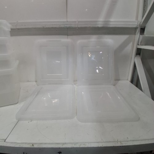 4PK IRIS USA PLASTIC STORAGE BIN TOTE - 33L - CLEAR (MODEL: FB-21E/FB-21EE) image 5