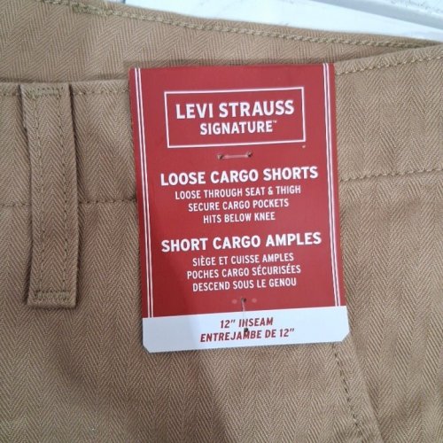 MENS LEVI STRAUSS SIGNATURE LOOSE CARGO SHORTS - 12" INSEAM - 40 - DARK KHAKI (STYLE: 005PR0004) image 3