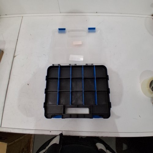 DRAPER DOUBLE-SIDED ORGANIZER -12.5" X 10.5" X 3.25" - BLACK/BLUE/CLEAR image 2