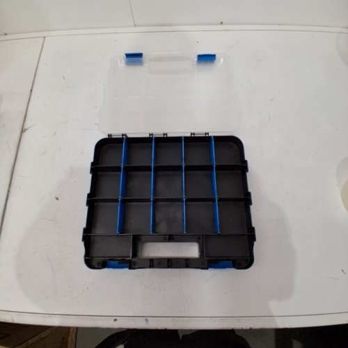 DRAPER DOUBLE-SIDED ORGANIZER -12.5" X 10.5" X 3.25" - BLACK/BLUE/CLEAR image 3