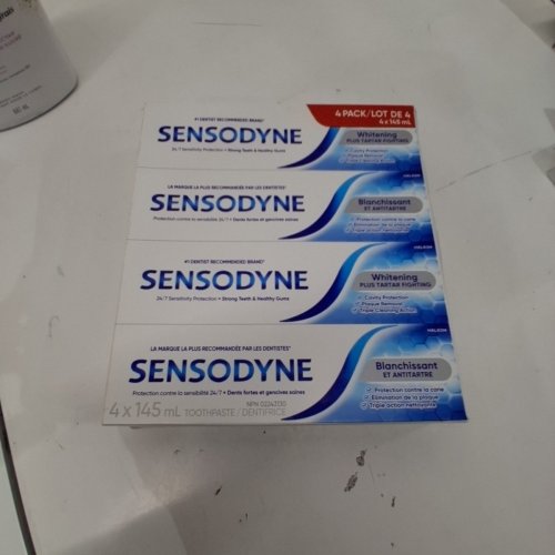 4PK SENSODYNE TRIPLE CLEANING TOOTHPASTE - WHITENING PLUS TARTAR FIGHTING - 145ML/EACH image 3