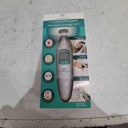 WELLWORKS 3-IN-1 INFRARED THERMOMETER - WHITE AND TEAL image 2