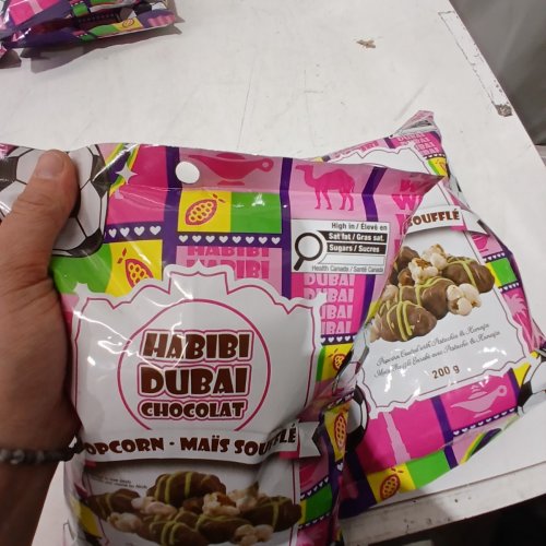 2PK HABIBI DUBAI CHOCOLAT COATED POPCORN - PISTACHIO & KUNAFA - 200 G image 3