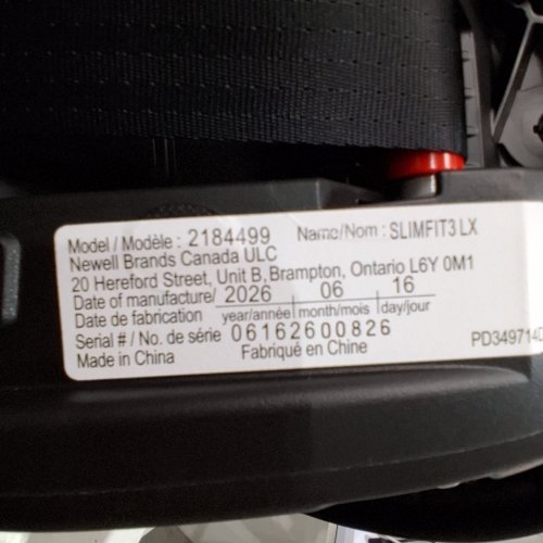 GRACO SLIMFIT3 LX 3-IN-1 CAR SEAT WITH ANTI-REBOUND BAR (MODEL: 2184499) image 2