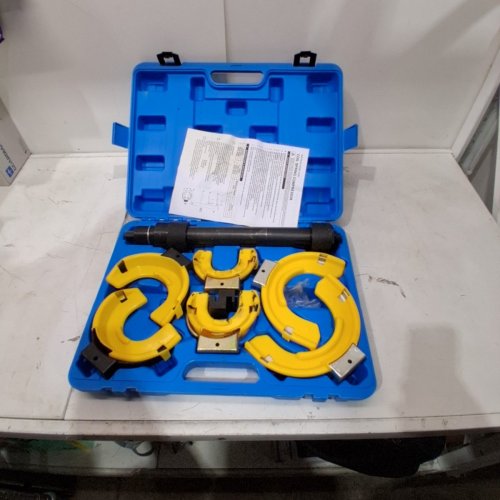 PROFESSIONAL STRUT COIL SPRING COMPRESSOR AND EXTRACTOR WITH YOLK PROTECTOR SUITABLE FOR MACPHERSON STRUT COIL SPRINGS - 1000KG - BLUE image 2
