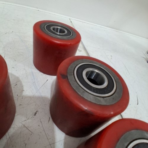 4PK OSHHNI PALLET HAND TRUCK LOAD WHEELS - 3.14" X 2.75" - RED image 3