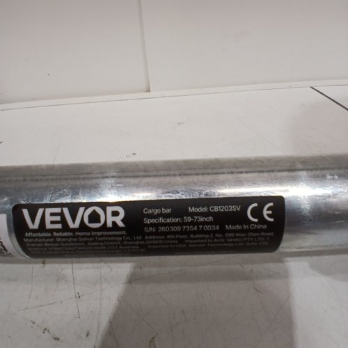 HEAVY-DUTY ADJUSTABLE CARGO BAR WITH NON-SLIP FOOT PADS - 59" TO 73" - SILVER/BLACK (MODEL: CB1203SV) image 4