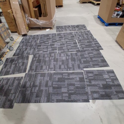 18PK NONSLIP CARPET TILES - 2FTX2FT - MULTICOLOUR GREY image 2