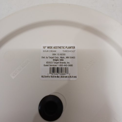 THRESHOLD WIDE AESTHETIC PLANTER - 10" - WHITE / SOUR CREAM image 2