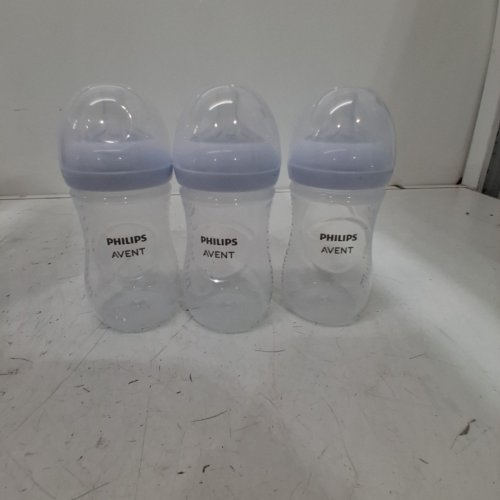 3PK PHILIPS AVENT NATURAL BABY BOTTLES WITH NATURAL RESPONSE NIPPLES - MEDIUM FLOW, FLOW 3 - 9OZ - CLEAR image 2