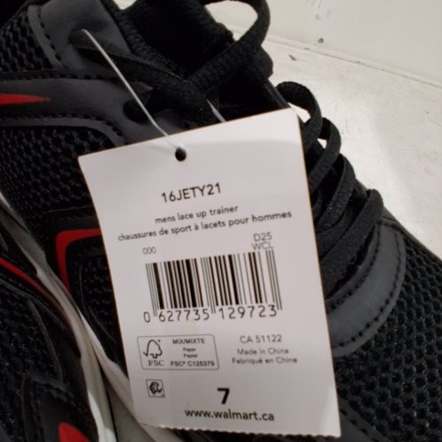MEN'S ATHLETIC WORKS LACE-UP TRAINERS - SIZE 7 - BLACK / RED (STYLE: 16JETY21) image 2
