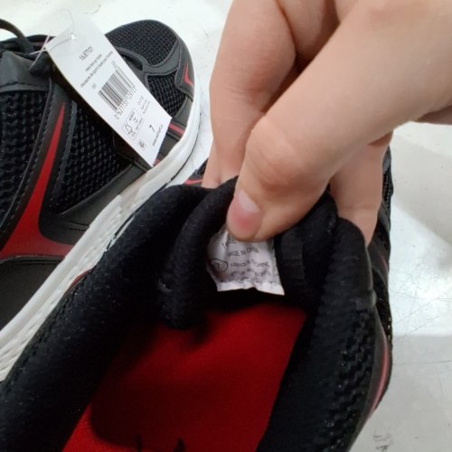 MEN'S ATHLETIC WORKS LACE-UP TRAINERS - SIZE 7 - BLACK / RED (STYLE: 16JETY21) image 4