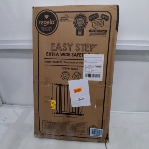 REGALO EASY STEP EXTRA WIDE METAL SAFETY GATE - 30" X 29" - 49" - BLACK (MODEL: 1164EBDS) image 4