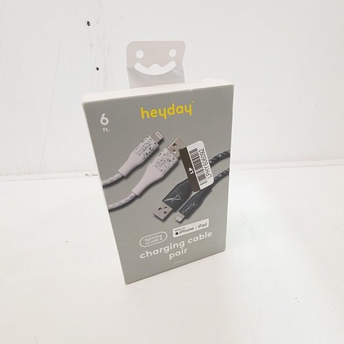 2PC HEYDAY BRAIDED LIGHTNING TO USB-A CABLES - 6FT - MARBLE/TERRAZZO image 2