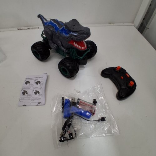 KIDS ZDCZ RC REMOTE CONTROL MONSTER TRUCK WITH SPRAY, SOUND, AND LIGHT - GREY/BLUE DINOSAUR image 4