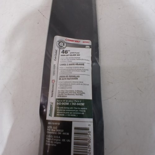 2PK TROY-BILT HIGH-LIFT MOWER BLADE SET - 46" (ITEM: 942-04290 / 742-04290) image 2