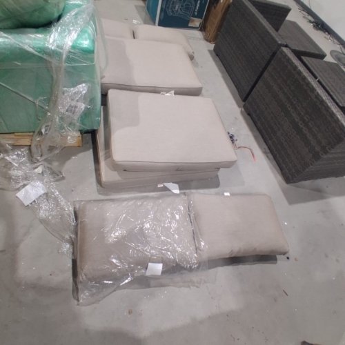 5PC ALLSPACE METAL WICKER PATIO SET WITH CUSHIONS - 37" X 29" X 25.5" - GREY / TAN (MODEL:450520C) image 4
