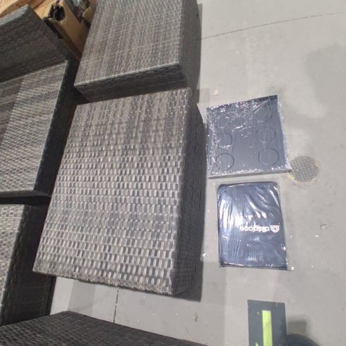 5PC ALLSPACE METAL WICKER PATIO SET WITH CUSHIONS - 37" X 29" X 25.5" - GREY / TAN (MODEL:450520C) image 6