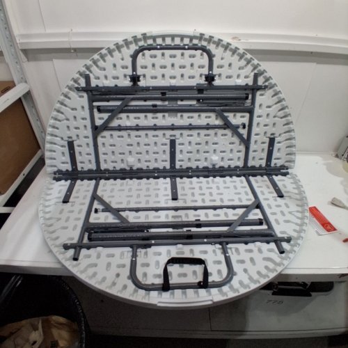 ROUND FOLDING TABLE - 4FT - WHITE (ITEM: YZ122) image 3