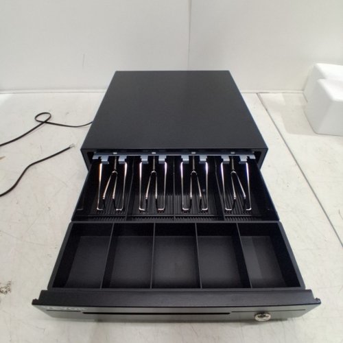 RJ11/RJ12 CABLE POS SYSTEM CASH DRAWER WITH KEYS - 16" - BLACK (MODEL: EK-330) image 2
