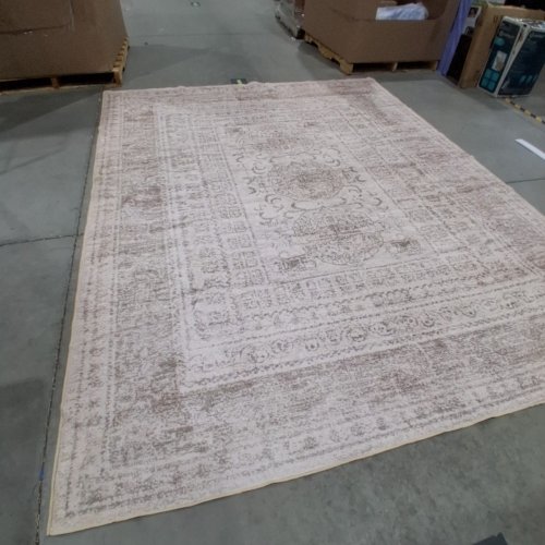 MACHINE WASHABLE AREA RUG - 8FT X 10FT -BEIGE / GRAY image 4