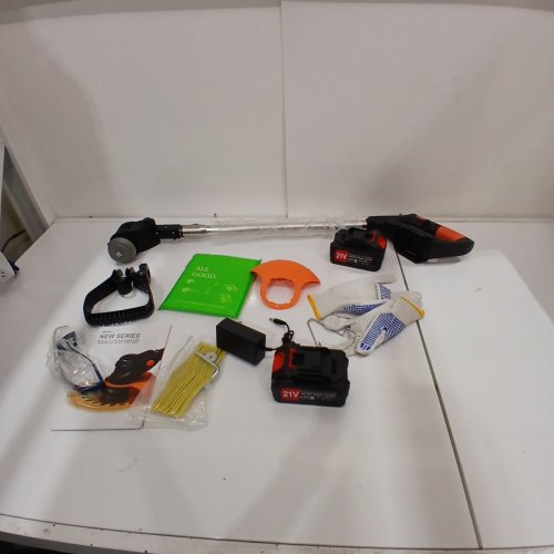 OHEY ELECTRICAL HANDHELD LAWN MOWER/TRIMMER WITH 2 BATTERIES AND ACCESSORIES - 21V - BLACK/ORANGE image 3