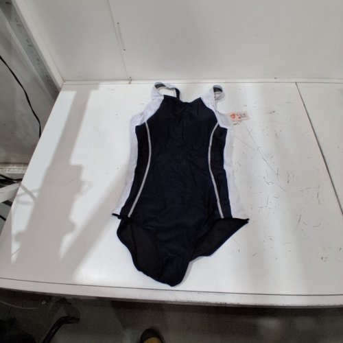WOMEN'S CHARMO ONE-PIECE RACERBACK SWIMSUIT - MEDIUM - BLACK/WHITE image 2