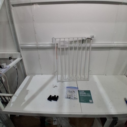 BABELIO 2-IN-1 EASY SWING AUTO CLOSE BABY/DOG GATE FOR STAIRS - 26" - 43" X 28" - WHITE (MODEL: BEBAM17) image 2