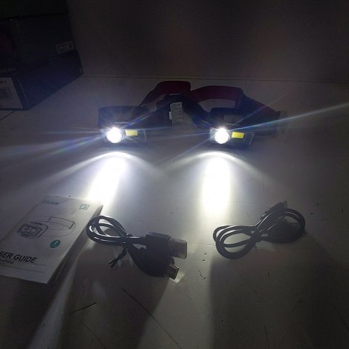 2PK BLUKAR RECHARGEABLE HEADLAMP - 2000 LM, 45° ADJUSTABLE, 6 MODES, RED WARNING LIGHTS, MOTION SENSOR CONTROL, IPX5 WATERPROOF (MODEL: K9112) image 2