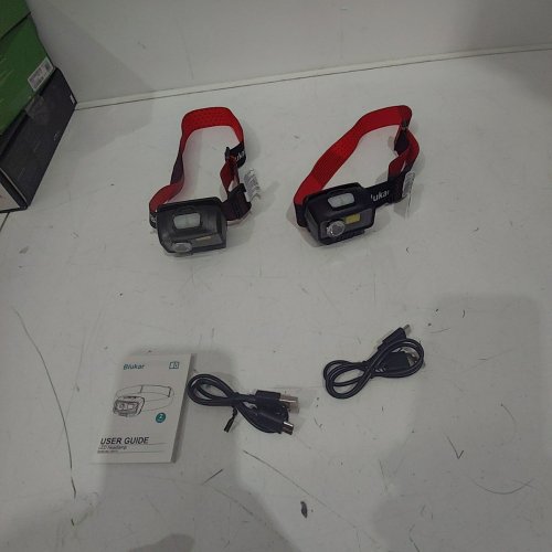 2PK BLUKAR RECHARGEABLE HEADLAMP - 2000 LM, 45° ADJUSTABLE, 6 MODES, RED WARNING LIGHTS, MOTION SENSOR CONTROL, IPX5 WATERPROOF (MODEL: K9112) image 3
