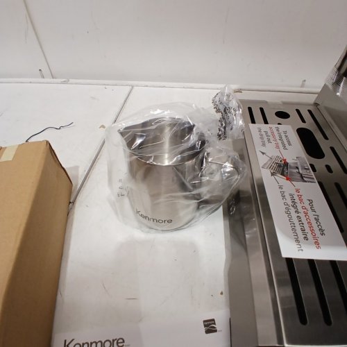 KENMORE AUTOMATIC COFFEE ESPRESSO MACHINE WITH MANUAL TAMPER, AUTO CLEANING, MILK STEAMER, FROTHER & BUILT-IN BEAN GRINDER - SILVER (MODEL: KKCMEMT) image 7