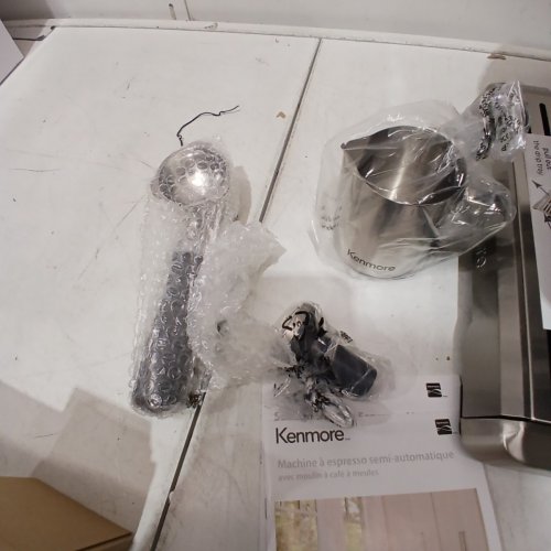 KENMORE AUTOMATIC COFFEE ESPRESSO MACHINE WITH MANUAL TAMPER, AUTO CLEANING, MILK STEAMER, FROTHER & BUILT-IN BEAN GRINDER - SILVER (MODEL: KKCMEMT) image 8