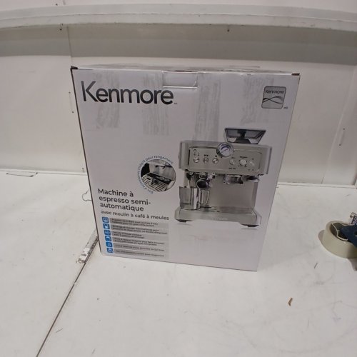 KENMORE AUTOMATIC COFFEE ESPRESSO MACHINE WITH MANUAL TAMPER, AUTO CLEANING, MILK STEAMER, FROTHER & BUILT-IN BEAN GRINDER - SILVER (MODEL: KKCMEMT) image 9