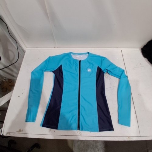 WOMEN'S LONG SLEEVE ZIP-UP SWIMG SHIRT - MEDIUM - BLUE / NAVY image 3