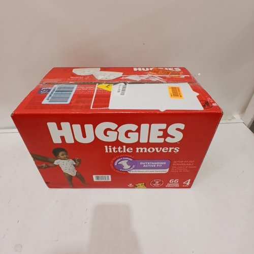 66PK HUGGIES LITTLE MOVERS DISPOSABLE BABY DIAPERS - SIZE 4 image 3